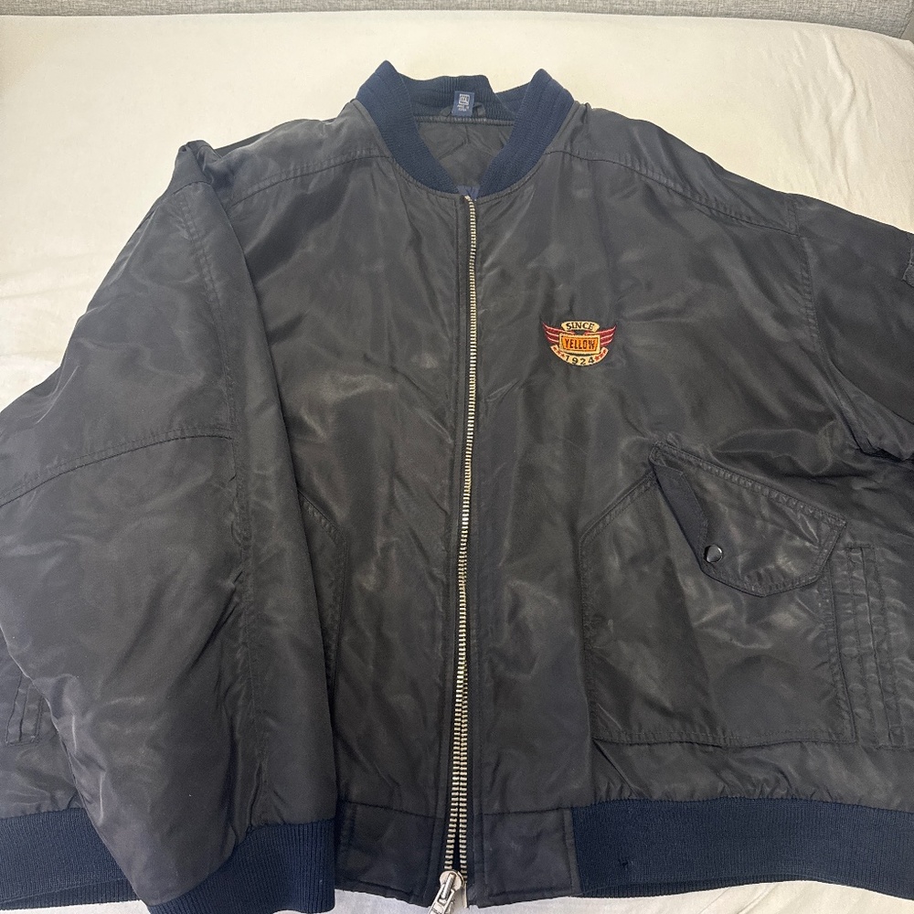 Vtg 80s Swingster Bomber Jacket - Yellow Freight System - XL  Big Size